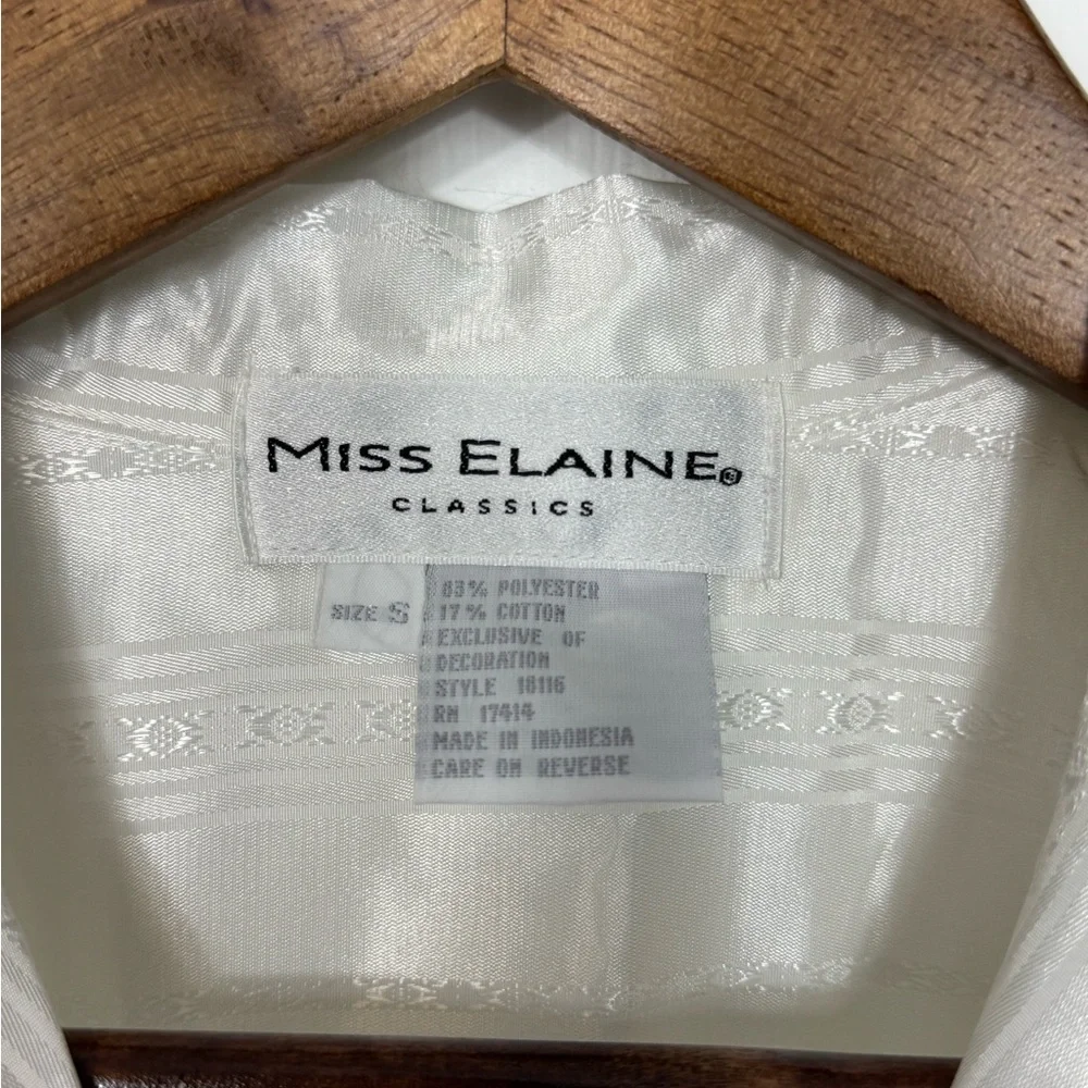 Vintage Miss Elaine White Button Up Nightgown Size‎ Small